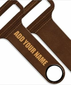 Brand new 😀 Bars Customizable 🔨 HAMMERHEAD™ Bottle Opener - Brown Leather 🔔
