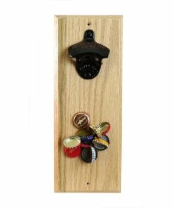 Best Sale 👍 Bars Wood Wall Plaque Bottle Opener With Magnetic Cap Catcher 😀