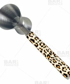 Hot Sale 😍 Bars Cheetah Jigger With Printed Handle Design - .75oz X 1.25oz ✔️ -Bars Sales Shop jigger printed handle cheetah bp 800x