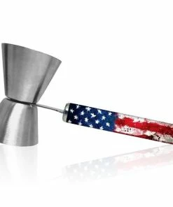 Cheapest 🔥 Bars US Flag Jigger With Printed Handle Design - .75oz X 1.25oz ✨