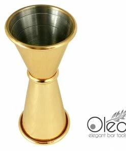 Discount 🛒 Bars Olea™ Gold Plated Japanese Tall Jigger - (1 1/2oz X 1oz) 💯 -Bars Sales Shop jigger tall gold plated 15x1 3 800x