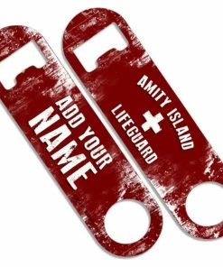 Wholesale 🤩 Bars Add Your Name - Skinny Mini Bottle Opener - Amity Island Lifeguard 😉