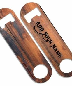 Top 10 🌟 Bars Add Your Name - Skinny Mini Bottle Opener - Burnt Wood 🥰