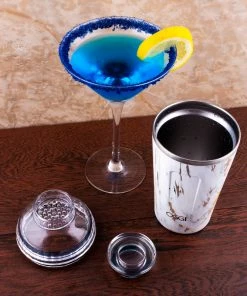 Coupon 🛒 Bars Insulated Cocktail Shaker - Marble - 17 Ounce 👏 -Bars Sales Shop marble cocktail shaker2 800x