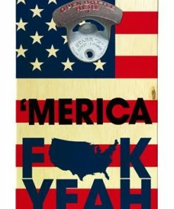 Promo 😍 Bars 'Merica Wooden Bottle Opener With Magnetic Cap Catcher 🥰