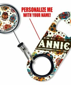 Deals 🤩 Bars Add Your Name - Mini Bottle Opener With Retractable Reel - Mexican Skulls ✨ -Bars Sales Shop mexican skulls reel opener set 1 800x