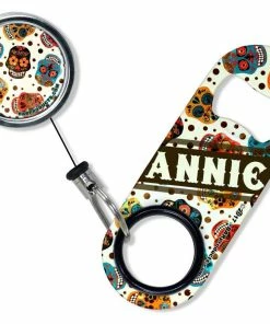 Deals 🤩 Bars Add Your Name - Mini Bottle Opener With Retractable Reel - Mexican Skulls ✨