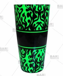 Budget 😉 Bars Printed Cocktail Shaker Tin - NEON Swirls - 28 Ounce Weighted ⭐ -Bars Sales Shop neon green cocktail shaker swirl web 800 800x