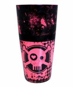 Best Sale ✔️ Bars Printed Cocktail Shaker Tin - NEON Pink Checkered Skull - 28 Ounce Weighted ✔️