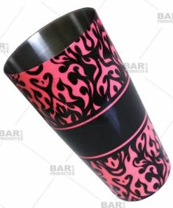 Budget 😉 Bars Printed Cocktail Shaker Tin - NEON Swirls - 28 Ounce Weighted ⭐ -Bars Sales Shop neon pink cocktail shaker swirls web1 bpc 800x