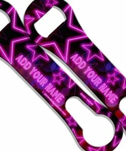 Top 10 👏 Bars ADD YOUR NAME V-ROD® Bottle Opener - Neon Series - Several Options 🔔 -Bars Sales Shop neon stars v rod bottle opener pink 800x