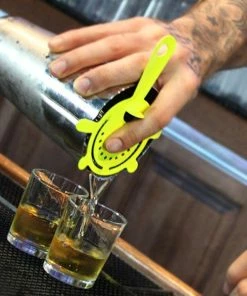 New 😀 Bars Powder 🧥 Coated 4 Prong Strainer - NEON ❤️ -Bars Sales Shop neon yellow four prong strainer 800x