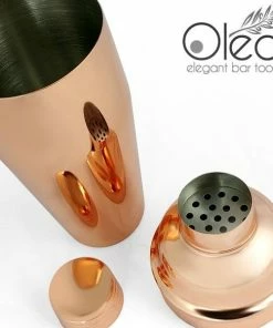 Deals 🥰 Bars Olea™ Copper Plated 3-Piece Cocktail Shaker Deluxe - 24 Ounce ⌛ -Bars Sales Shop olea 3 piece copper shaker bpc 4 800x