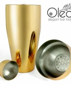 Discount 😍 Bars Olea™ Gold Plated 3-Piece Cocktail Shaker Deluxe - 24 Ounce 😉 -Bars Sales Shop olea 3 piece gold shaker bpc 3 800x
