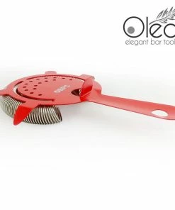 Top 10 😉 Bars Olea™ 4 Prong Cocktail Strainer - Metallic NEON Red 🎉 -Bars Sales Shop olea cocktail strainer 4p neon red bpc 4 800x