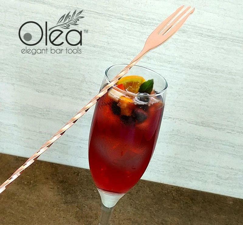 Deals 😉 Bars Olea™ Bar Spoon - Copper Plated With Trident Fork Tip (50cm) ⌛ 2 Deals 😉 Bars Olea™ Bar Spoon - Copper Plated With Trident Fork Tip (50cm) ⌛ - Image 2