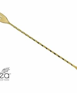 Best deal ✨ Bars Olea™ Bar Spoon - Gold Plated With Trident Fork Tip (30cm) 🥰 -Bars Sales Shop olea gold bar spoon fork tip 30 7 800x