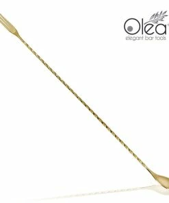 Best Sale ❤️ Bars Olea™ Bar Spoon - Gold Plated With Trident Fork Tip (40cm) ❤️