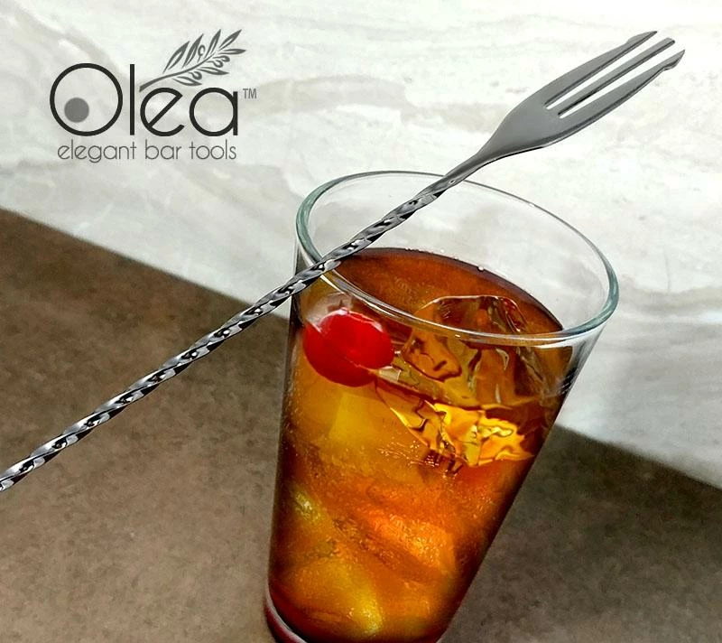 Coupon ✔️ Bars Olea™ Bar Spoon - Gunmetal Plated With Trident Fork Tip (40cm) ⌛ 2 Coupon ✔️ Bars Olea™ Bar Spoon - Gunmetal Plated With Trident Fork Tip (40cm) ⌛ - Image 2