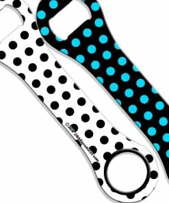 Hot Sale 🔥 Bars Polka Dot Series Kolorcoat™ 🐶 Dog Bone Bottle Opener 🧨 -Bars Sales Shop polka dots dog bone opener blkblu 800x