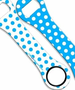 Hot Sale 🔥 Bars Polka Dot Series Kolorcoat™ 🐶 Dog Bone Bottle Opener 🧨 -Bars Sales Shop polka dots dog bone opener bluwht 800x
