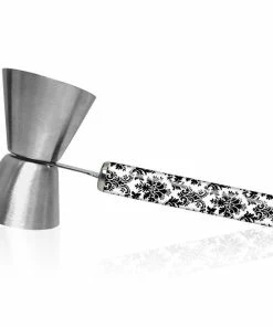 Coupon ๐ Bars Damask Jigger With Printed Handle Design - .75oz X 1.25oz โค๏ธ