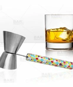 Coupon ❤️ Bars Retro Dots Jigger With Printed Handle Design - .75oz X 1.25oz 🎁 -Bars Sales Shop printed jigger retro dots bp 800 800x