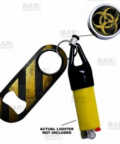 Coupon 😀 Bars Retractable Reel, Mini Bottle Opener And Lighter Leash® Clug SET - Hazard ⌛