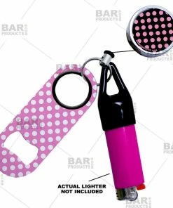 Buy ✔️ Bars Retractable Reel, Mini Bottle Opener And Lighter Leash® Clug SET - Polka Dots 👍