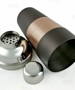Discount ✨ Bars Cocktail Shaker - 3 Piece Ribbed Espresso / Copper / Stainless Steel - 28 Ounce ❤️ -Bars Sales Shop ribbed copper cocktail shaker bpc 1 800x