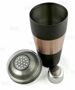 Discount ✨ Bars Cocktail Shaker - 3 Piece Ribbed Espresso / Copper / Stainless Steel - 28 Ounce ❤️ -Bars Sales Shop ribbed copper cocktail shaker bpc 4 800x