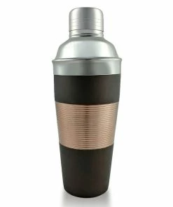 Discount ✨ Bars Cocktail Shaker - 3 Piece Ribbed Espresso / Copper / Stainless Steel - 28 Ounce ❤️