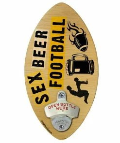 Buy 🔥 Bars " Football, Sex And Beer " Football Shaped Wall Bottle Opener 🔥