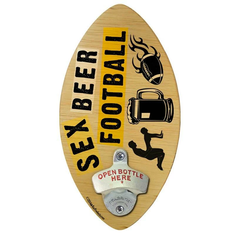 Buy 🔥 Bars " Football, Sex And Beer " Football Shaped Wall Bottle Opener 🔥 1 Buy 🔥 Bars " Football, Sex And Beer " Football Shaped Wall Bottle Opener 🔥