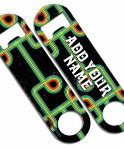 Best Sale 🎁 Bars Add Your Name - Skinny Mini Bottle Opener - Dark Retro 🎁