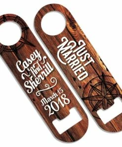 Coupon 🥰 Bars Add Your Name - Skinny Mini Bottle Opener - Just Married 👏