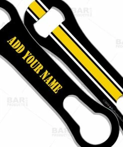 Wholesale 👏 Bars ADD YOUR NAME V-Rod® Bottle Opener - Sports Theme (Several Colors Available) 😉 -Bars Sales Shop sports black gold white vrod lbl bpc 800x