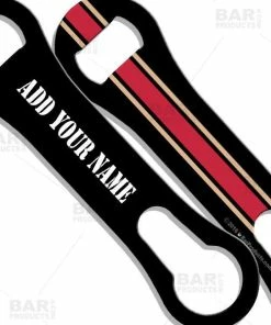 Wholesale 👏 Bars ADD YOUR NAME V-Rod® Bottle Opener - Sports Theme (Several Colors Available) 😉 -Bars Sales Shop sports black red tan vrod lbl bpc 800x