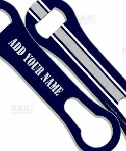 Wholesale 👏 Bars ADD YOUR NAME V-Rod® Bottle Opener - Sports Theme (Several Colors Available) 😉 -Bars Sales Shop sports blue grey white vrod lbl bpc 800x