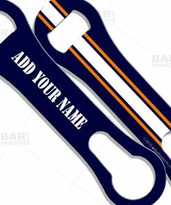 Wholesale 👏 Bars ADD YOUR NAME V-Rod® Bottle Opener - Sports Theme (Several Colors Available) 😉 -Bars Sales Shop sports blue orange white vrod lbl bpc 800x