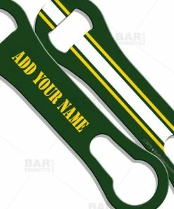 Wholesale 👏 Bars ADD YOUR NAME V-Rod® Bottle Opener - Sports Theme (Several Colors Available) 😉 -Bars Sales Shop sports gree yellow white vrod lbl bpc 800x
