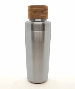 Discount 👍 Bars Stainless Steel 3 Piece Cocktail Shaker W/ Wood Cap - 26oz 🌟