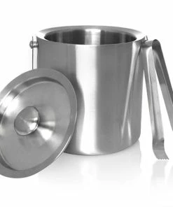 Brand new 🛒 Bars Stainless Steel Ice Bucket And Ice Tongs 🛒