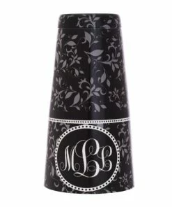 Hot Sale 👏 Bars Monogram Gray Swirls Cocktail Shaker Tin - 28 Oz Weighted - ADD YOUR NAME 👍 -Bars Sales Shop swirl monogram cocktail shaker custom black main 800x