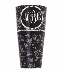 Hot Sale 👏 Bars Monogram Gray Swirls Cocktail Shaker Tin - 28 Oz Weighted - ADD YOUR NAME 👍
