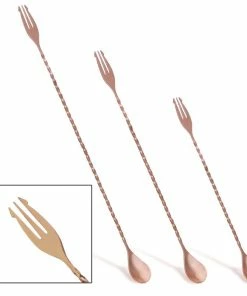 Buy 🥰 Bars BarConic® Copper Bar Spoons - Trident /Fork Tip - Three Lengths Available ❤️