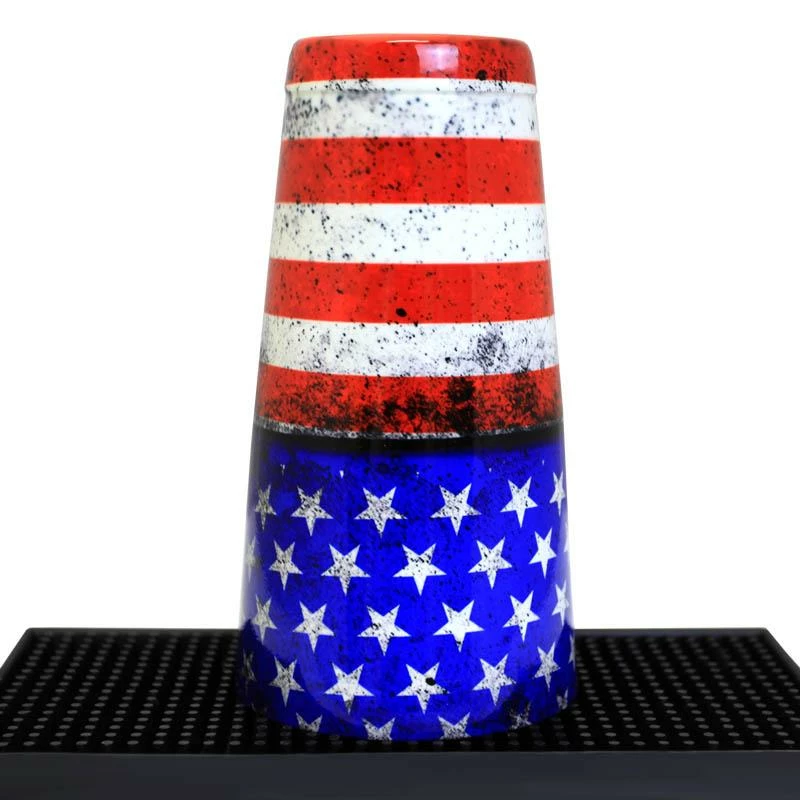 Promo 💯 Bars Printed Cocktail Shaker Tin - Grungy US Flag - 28 Ounce Weighted 🔔 3 Promo 💯 Bars Printed Cocktail Shaker Tin - Grungy US Flag - 28 Ounce Weighted 🔔 - Image 3