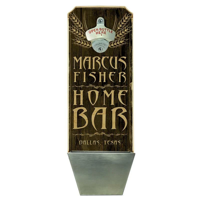 Best Pirce 🤩 Bars Add Your Name - Wall Mounted Wood Plaque Bottle Opener & Cap Catcher - Home Bar 🔥 1 Best Pirce 🤩 Bars Add Your Name - Wall Mounted Wood Plaque Bottle Opener & Cap Catcher - Home Bar 🔥