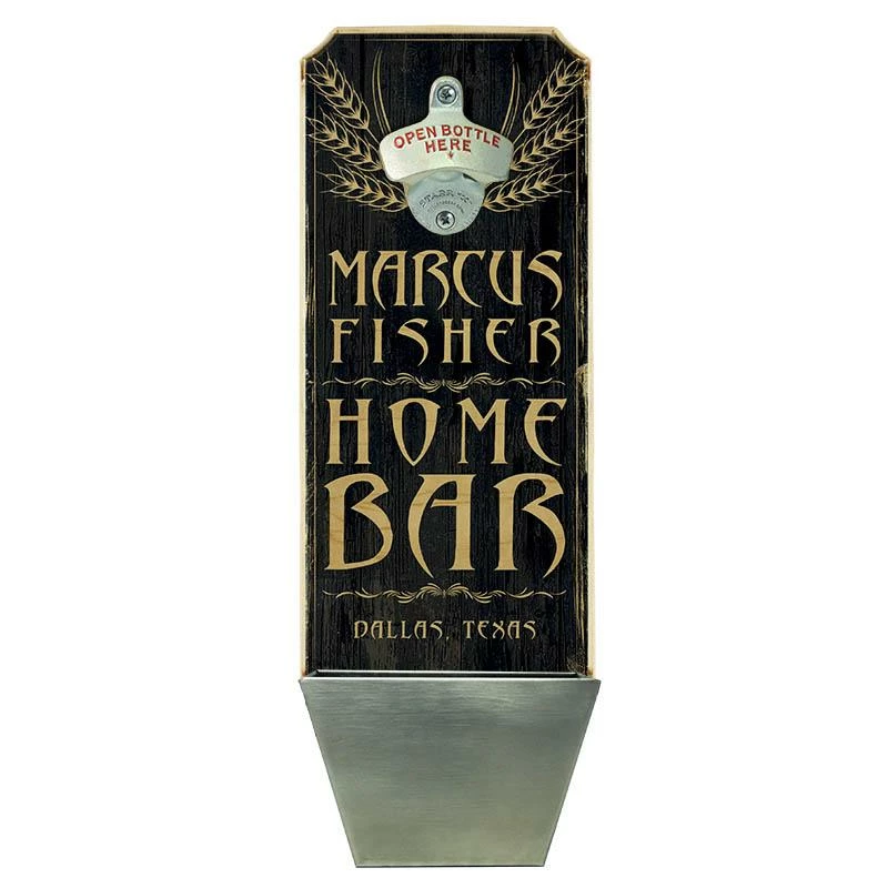 Best Pirce 🤩 Bars Add Your Name - Wall Mounted Wood Plaque Bottle Opener & Cap Catcher - Home Bar 🔥 3 Best Pirce 🤩 Bars Add Your Name - Wall Mounted Wood Plaque Bottle Opener & Cap Catcher - Home Bar 🔥 - Image 3