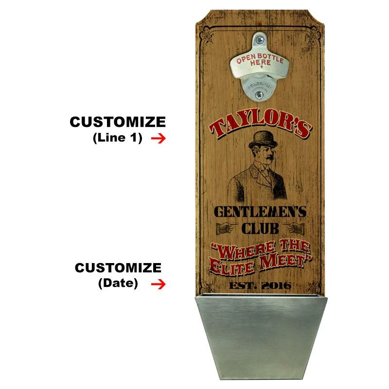 Cheapest 🤩 Bars Gentlemen's Club Wall Mounted Wood Plaque Bottle Opener & Cap Catcher - CUSTOMIZABLE 🛒 2 Cheapest 🤩 Bars Gentlemen's Club Wall Mounted Wood Plaque Bottle Opener & Cap Catcher - CUSTOMIZABLE 🛒 - Image 2